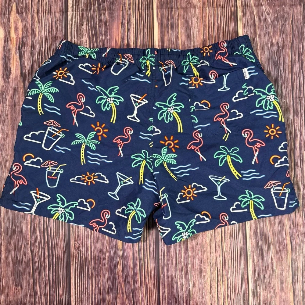NWOT Chubbies Men's Neon‎ Lights Lined Stretch Swim Trunks 7” Size XXL